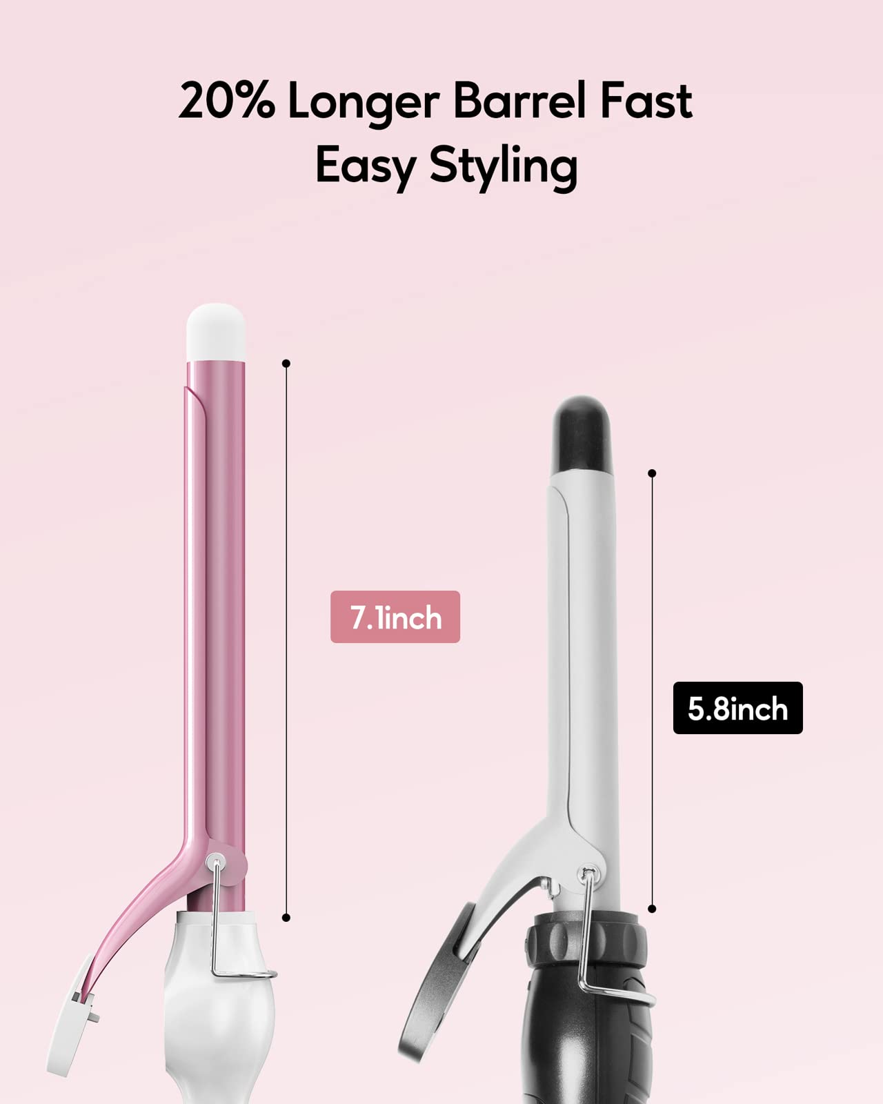 ORYNNE curling iron offers 7 temperatures for various hair textures and styles