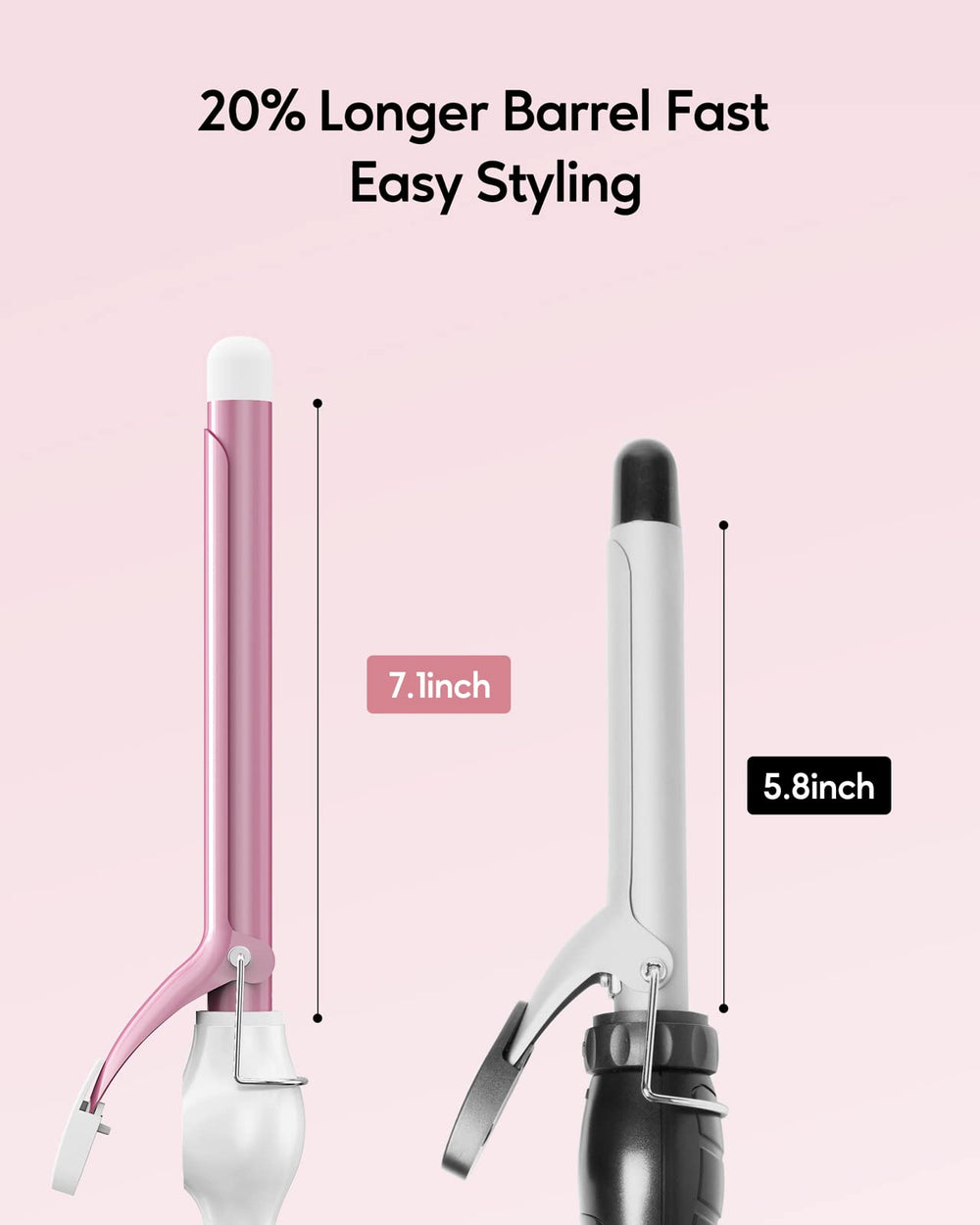 ORYNNE curling iron offers 7 temperatures for various hair textures and styles