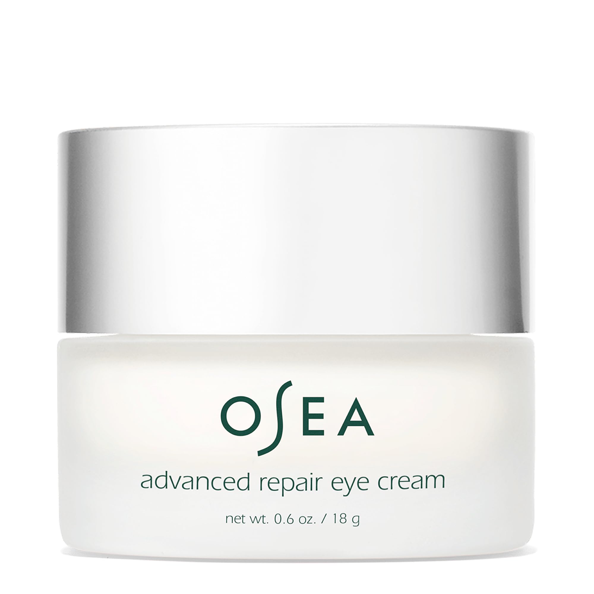OSEA Advanced Repair Eye Cream bottle closeup highlighting hydrating formula for delicate under-eye skin.