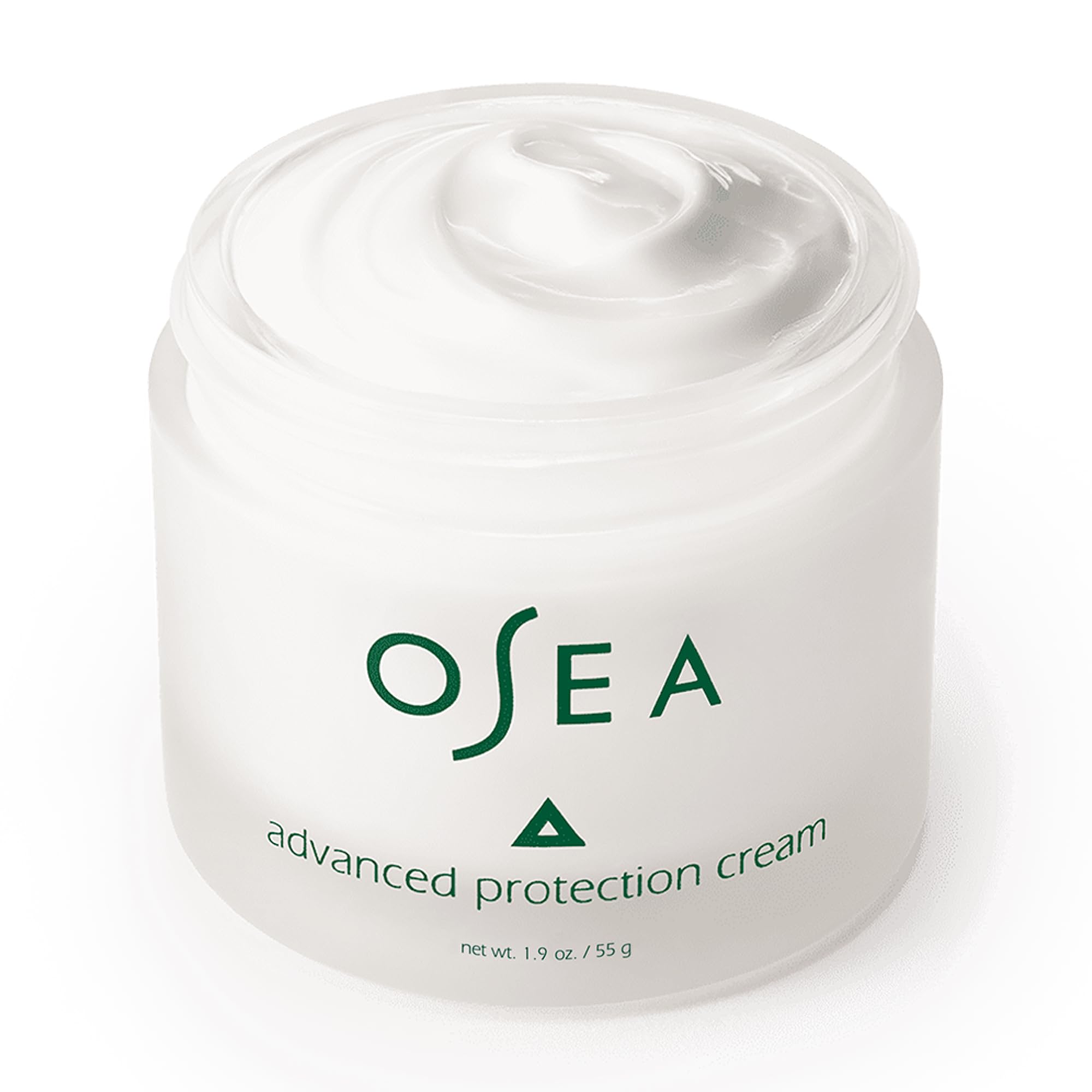 Dab of OSEA Advanced Protection Face Cream on finger demonstrating easy absorption
