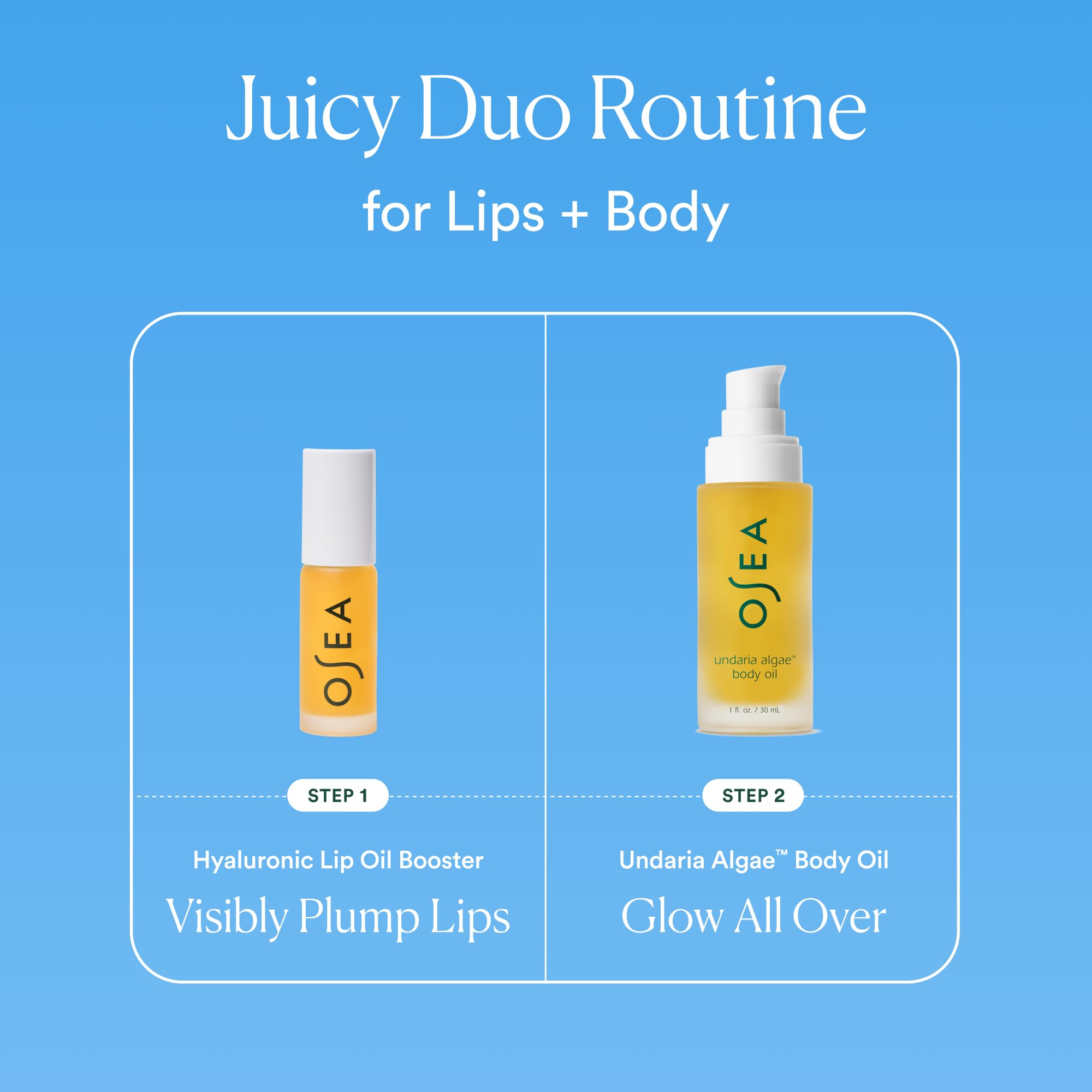 OSEA Juicy Duo lip oil applicator demonstrates precise, comfortable application
