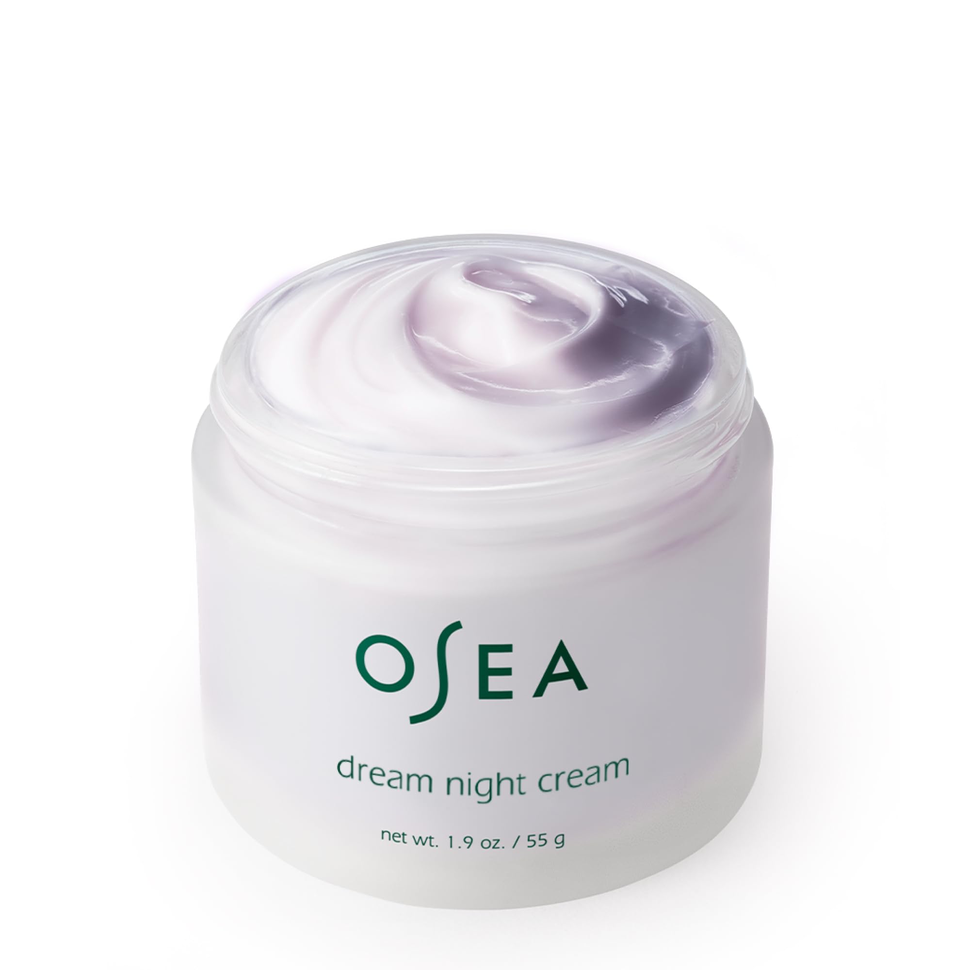 OSEA Dream Night Cream packaging and pump bottle on nightstand example of serene routine