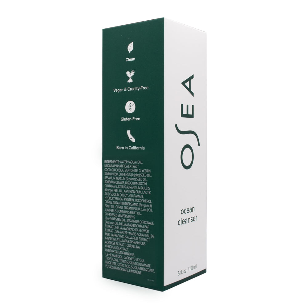 OSEA Ocean Cleanser vegan cruelty-free label signals clean skincare