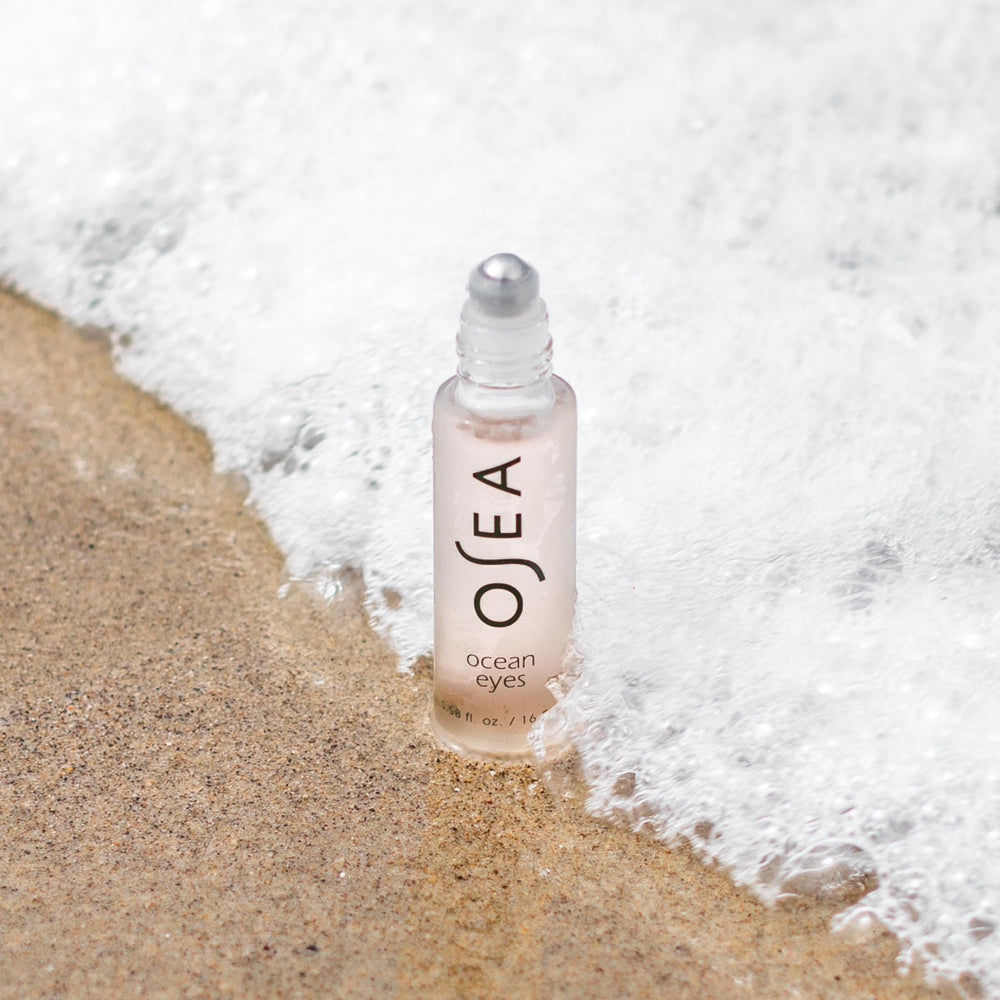 OSEA Ocean Eyes gel texture highlights a hydrating formula smoothing under-eye skin.