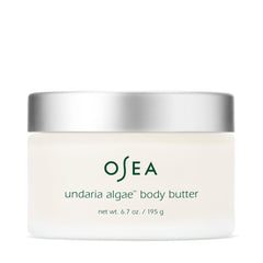 OSEA Undaria Algae Body Butter jar closeup showing rich whipped texture for dry skin