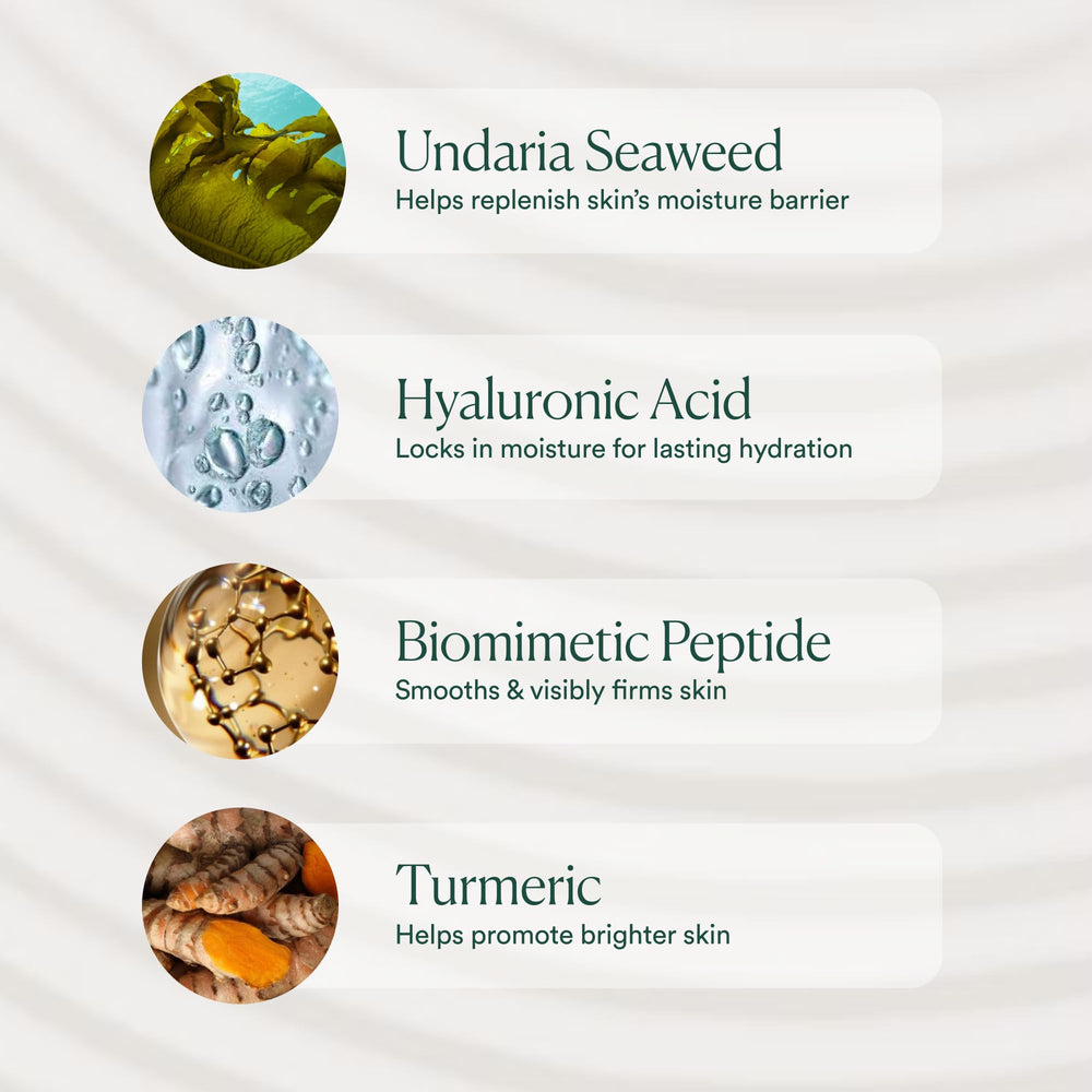 Hydration-focused shot shows the lotion addressing dry and combination skin.