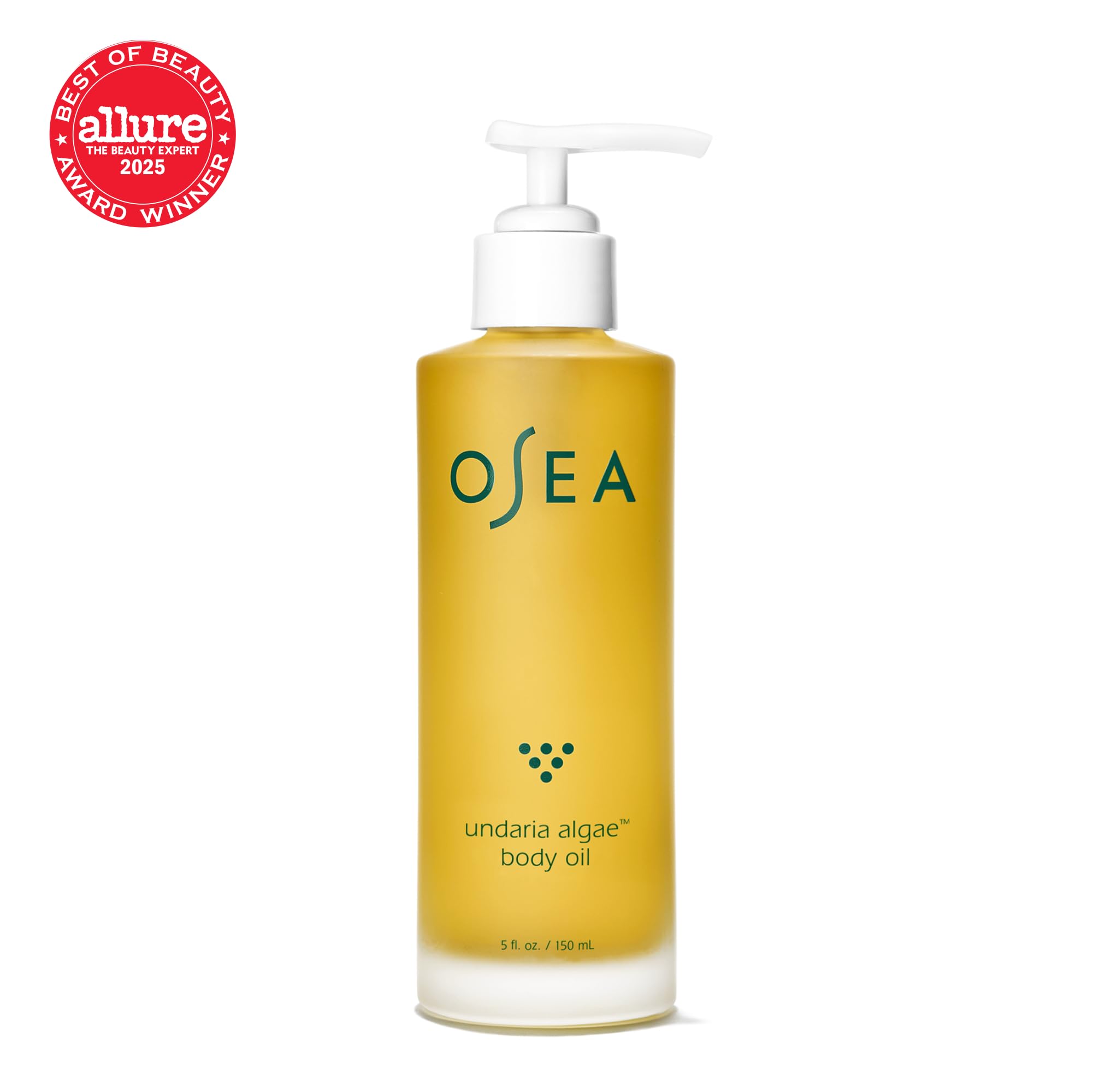 Texture close-up of OSEA Undaria Algae Body Oil on skin smoothing.