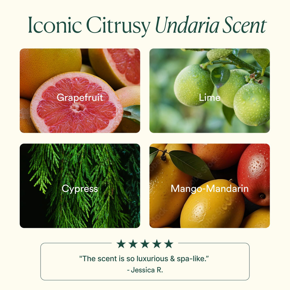 Full-body glow moment with OSEA Undaria Algae Body Oil after massage.