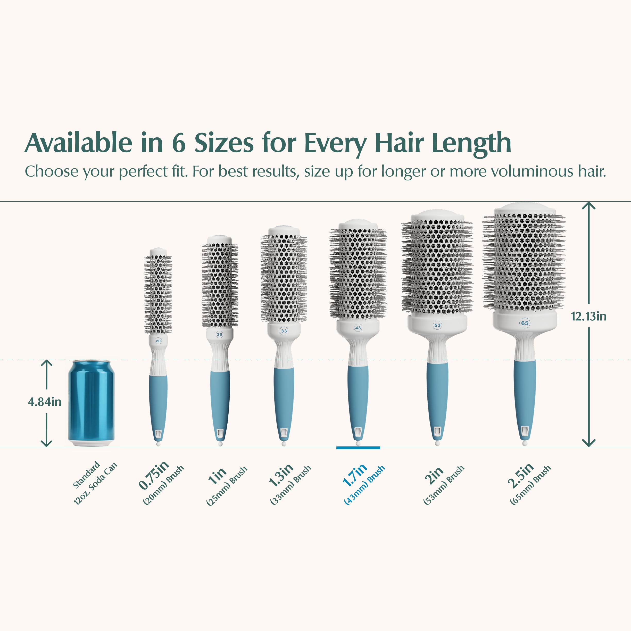 Osensia round-bristle brush with wide vents aiding faster drying.