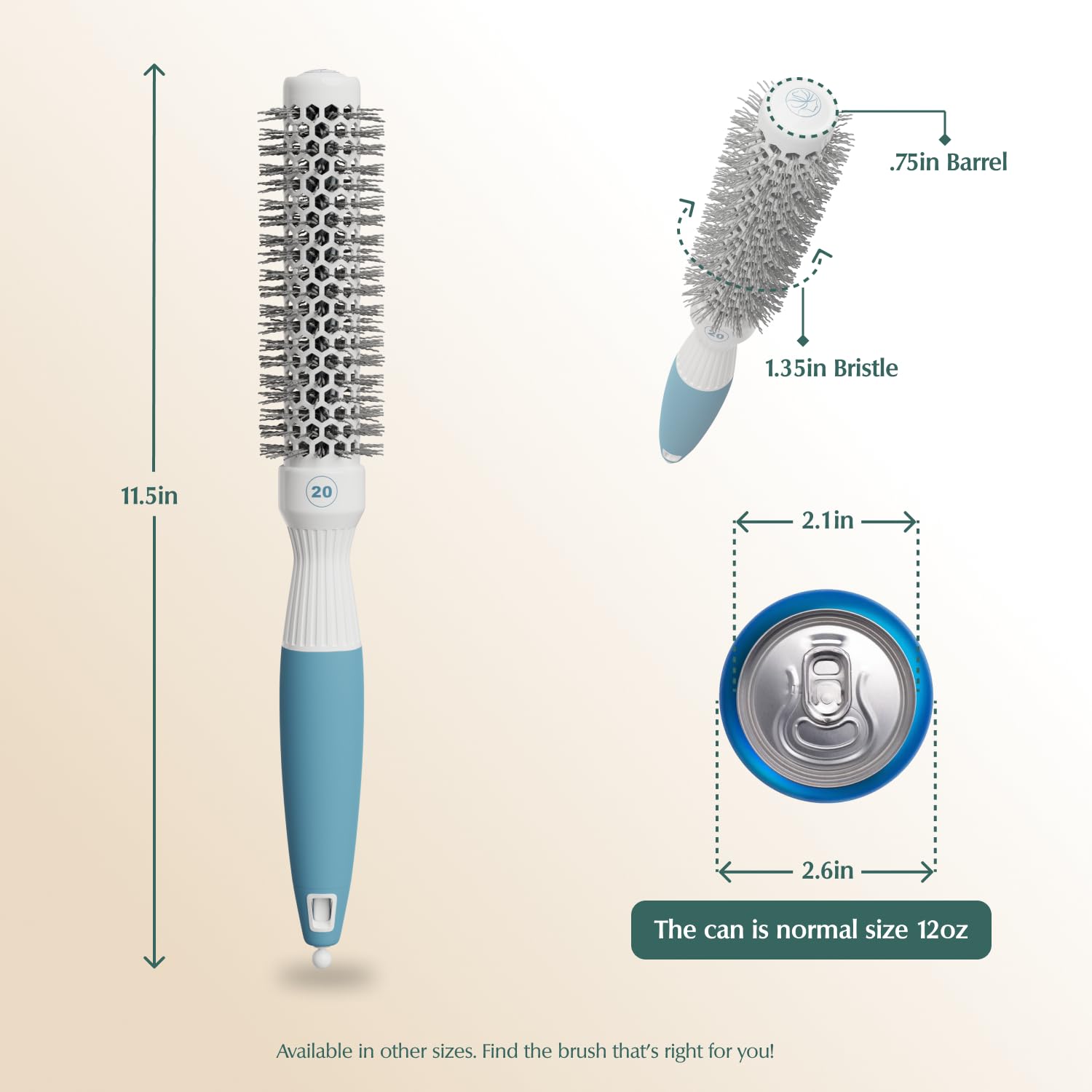 Osensia brush with ergonomic handle offers comfortable grip during styling