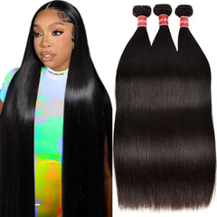 Oshiney human hair bundles straight 26-30 inch package supports quick, full styling.