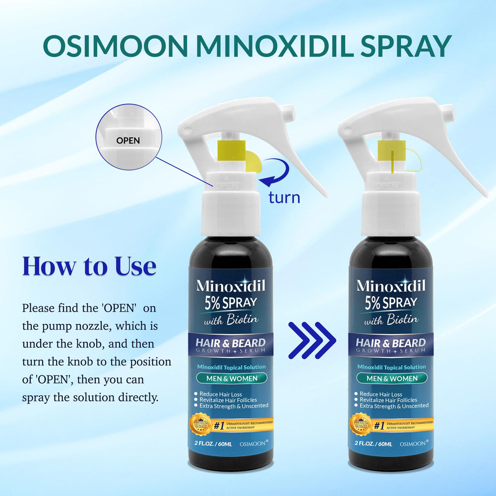 OSIMOON Minoxidil 5% application mist for precise use.
