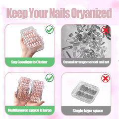 Oskrieel tri-fold nail organizer case travel closure keeps nails secure.