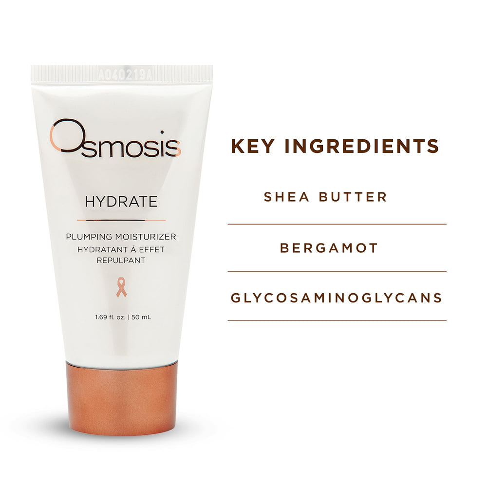 OSMOSIS Hydrate daytime routine shot hints at daily moisture for sensitive skin.