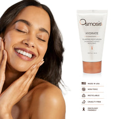 OSMOSIS Hydrate shea butter detail emphasizes nourishing, soothing skin feel.