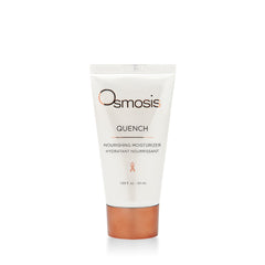 OSMOSIS QUENCH daily hydrating moisturizer bottle shows lightweight moisture for dry skin.