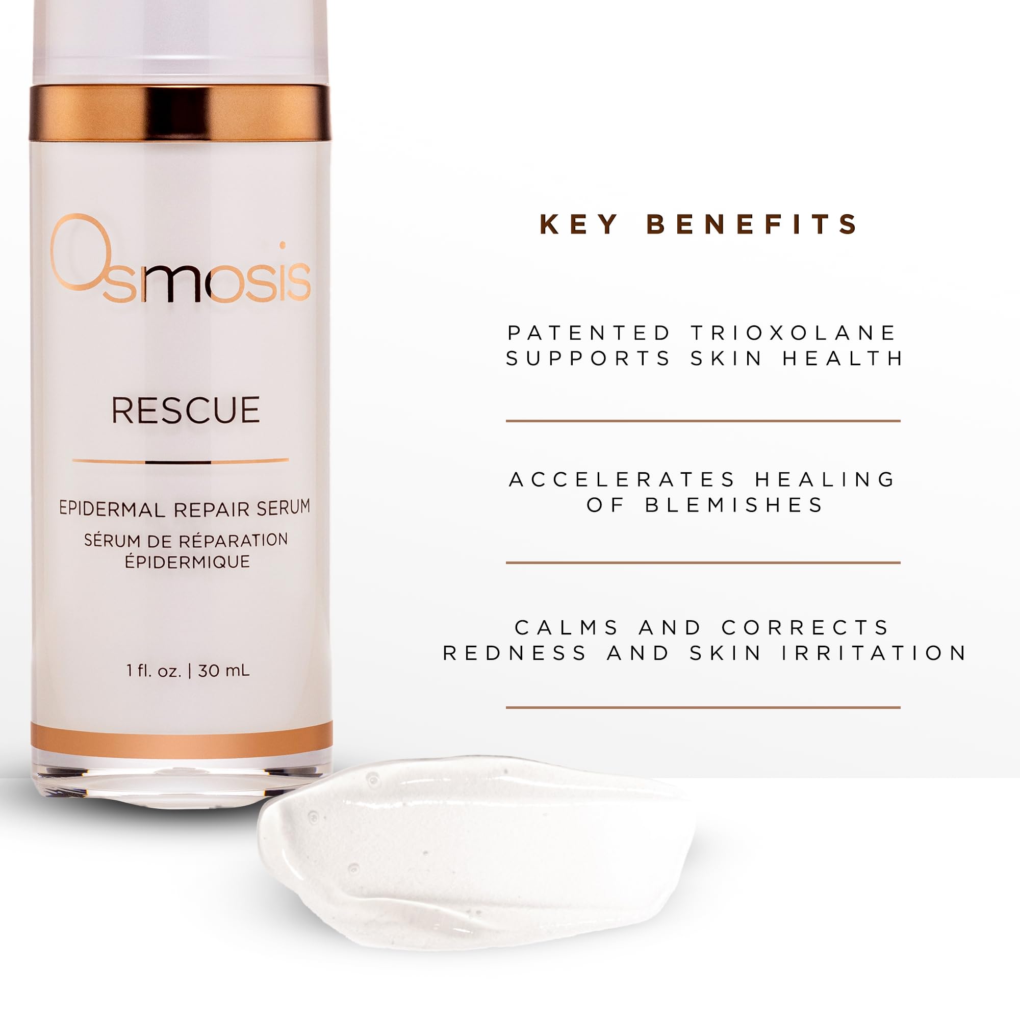 Osmosis Rescue serum ingredient trioxolane supports skin repair