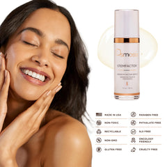 OSMOSIS StemFactor serum dropper close-up shows precise daily application.