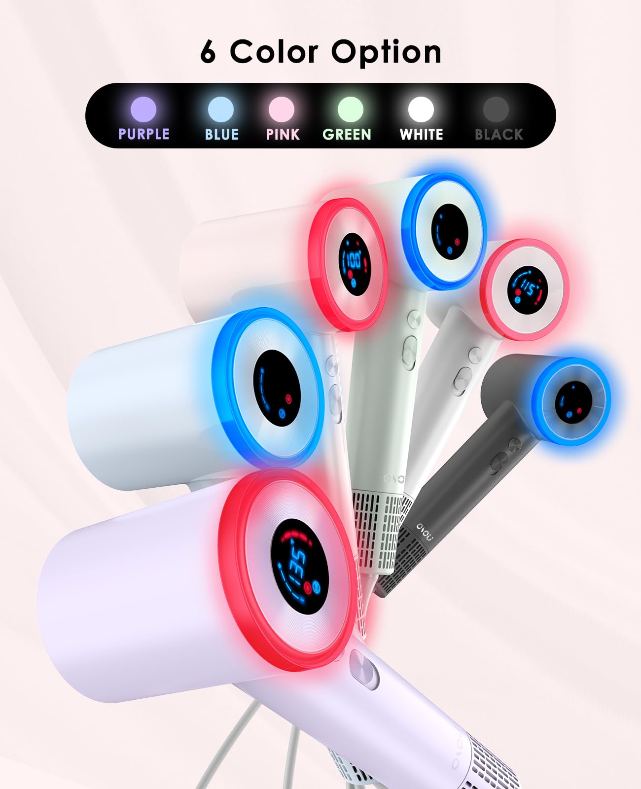 OSOU Diffuser Hair Dryer diffuser-attachment included enhances even drying with airflow spread.