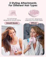 OSOU Diffuser Hair Dryer LCD-display provides precise temperature and speed control.