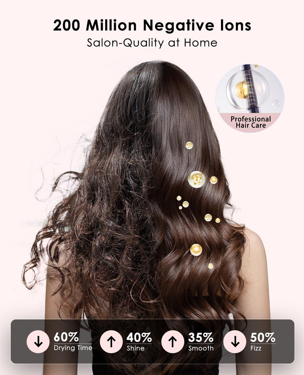 OSOU Diffuser Hair Dryer ionic-technology reduces static for smoother, salon-like shine.