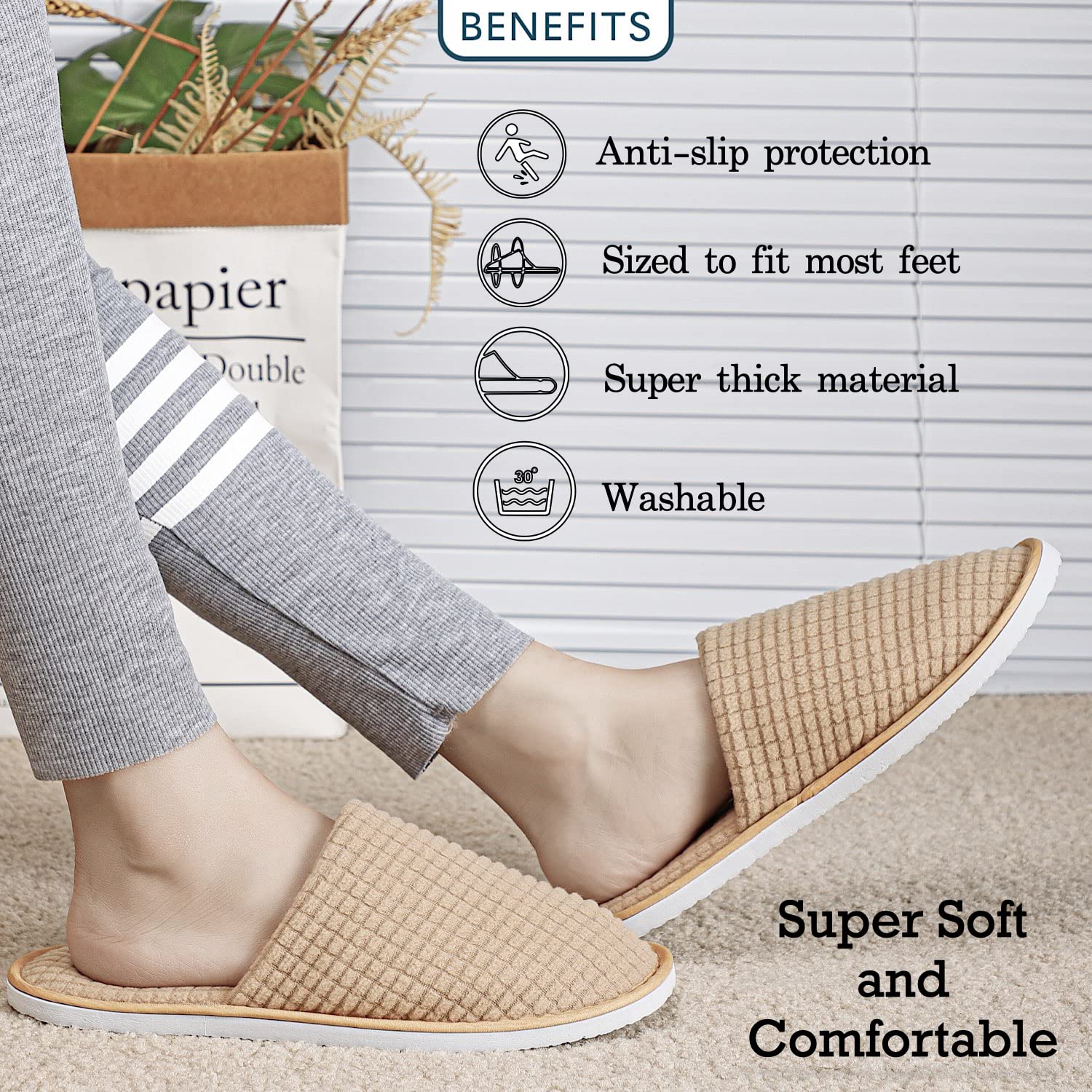 OSTADARRA packaged slippers each pair ideal for travel hospitality