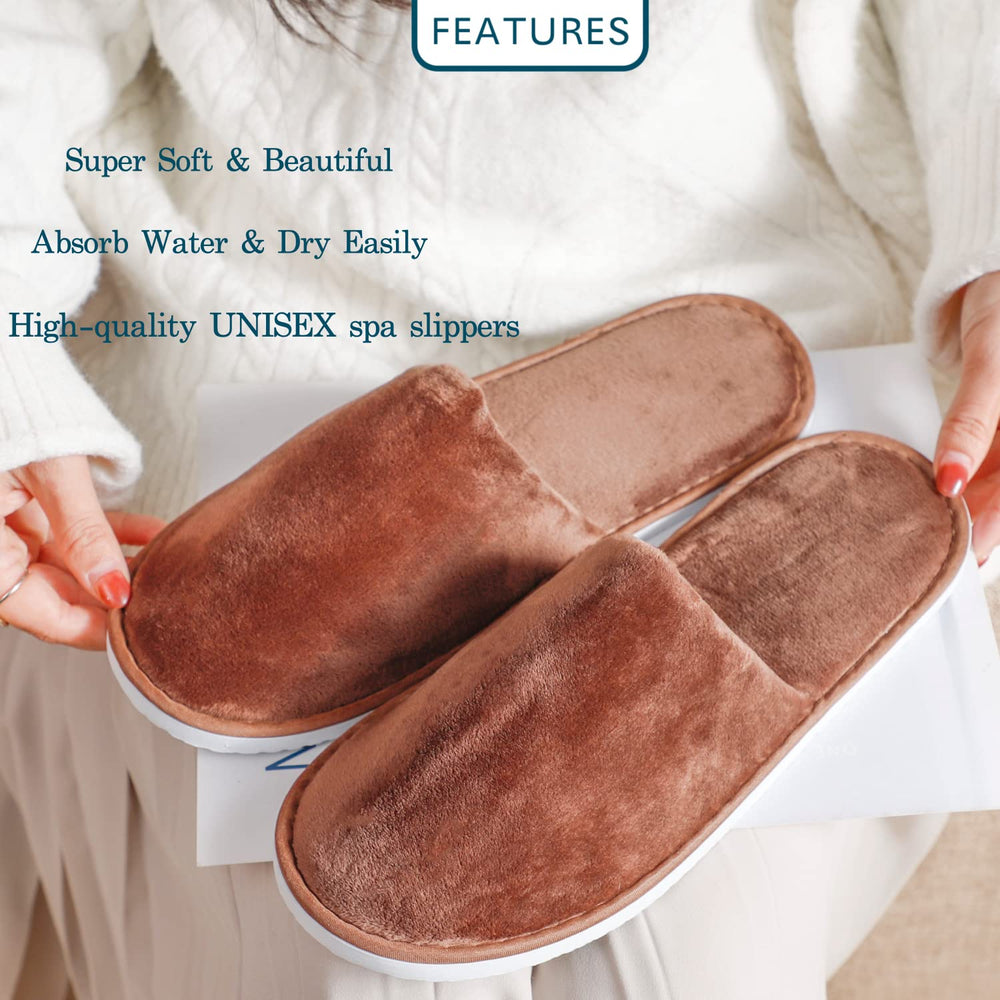 OSTADARRA spa slippers in bathroom setting showing non-slip grip.