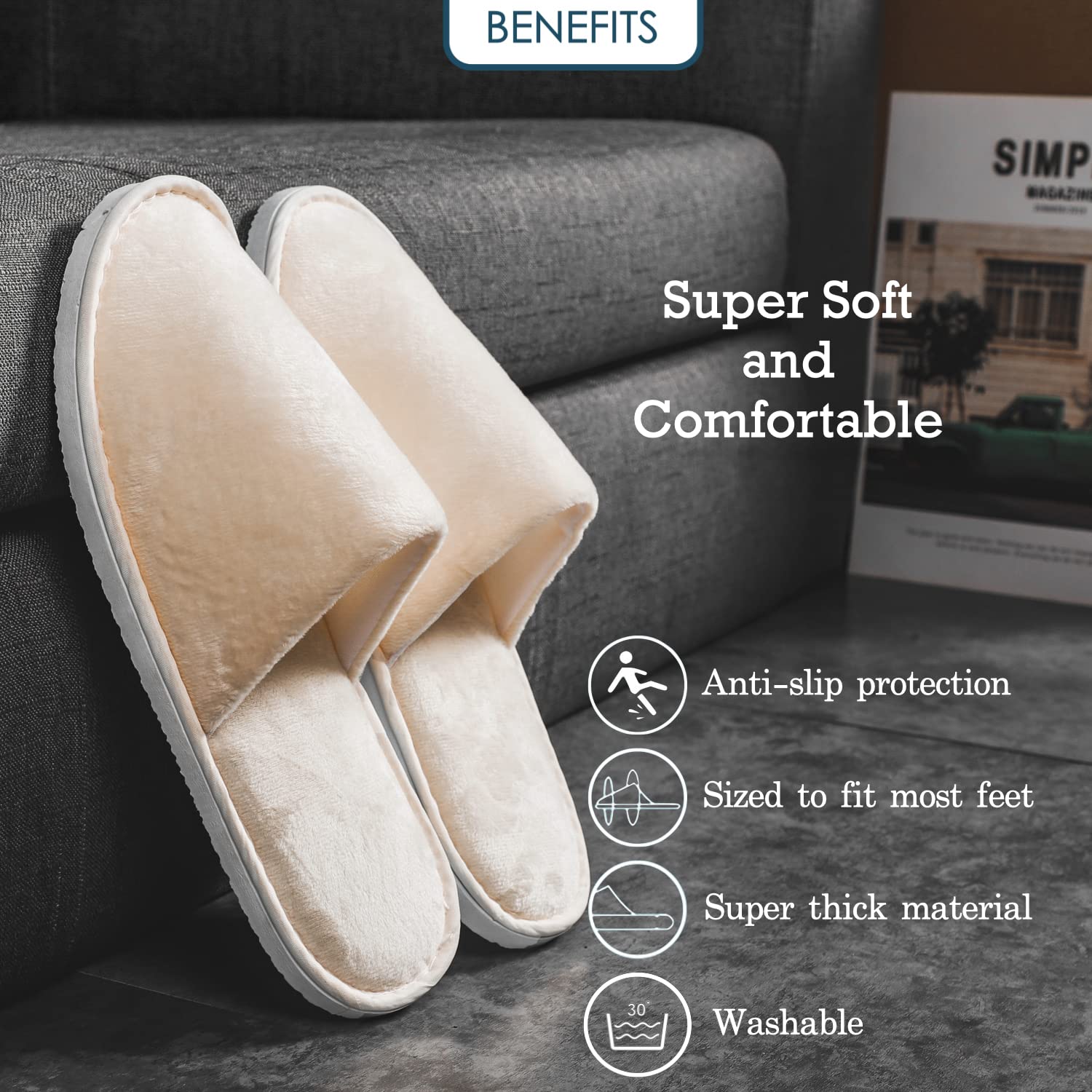 OSTADARRA hotel-use slippers ideal for guest rooms and spa settings