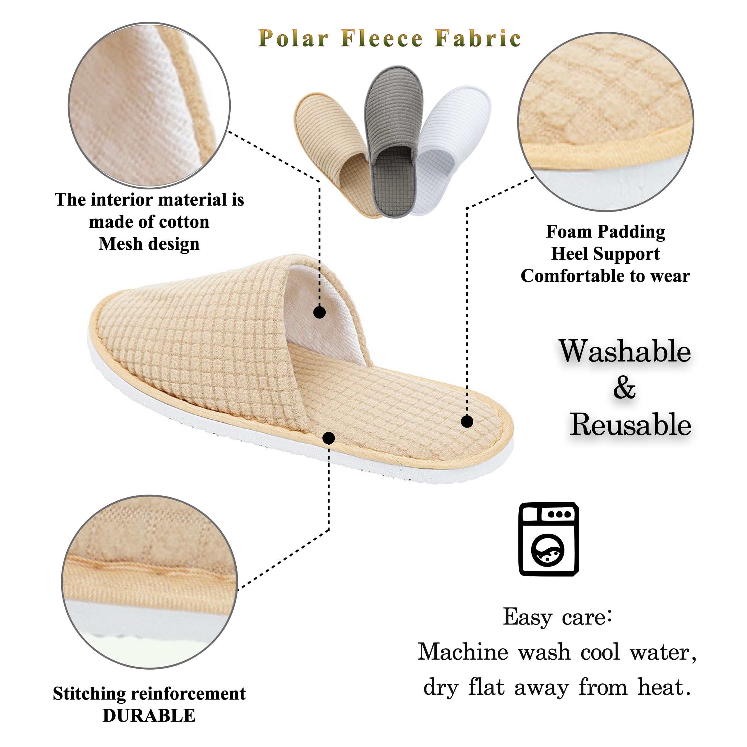 OSTADARRA spa slippers feature polar fleece material for cozy comfort