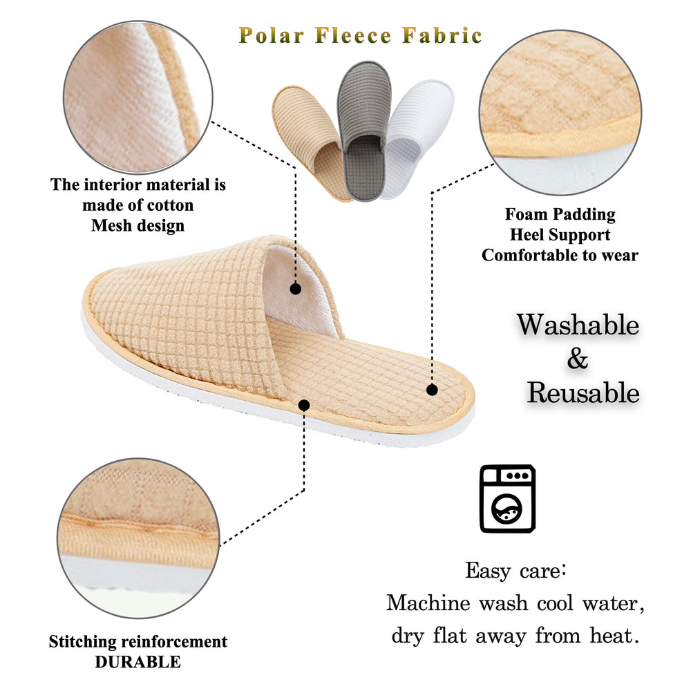 OSTADARRA spa slippers feature polar fleece material for cozy comfort