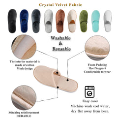 OSTADARRA crystal velvet slippers feel soft for all-day comfort