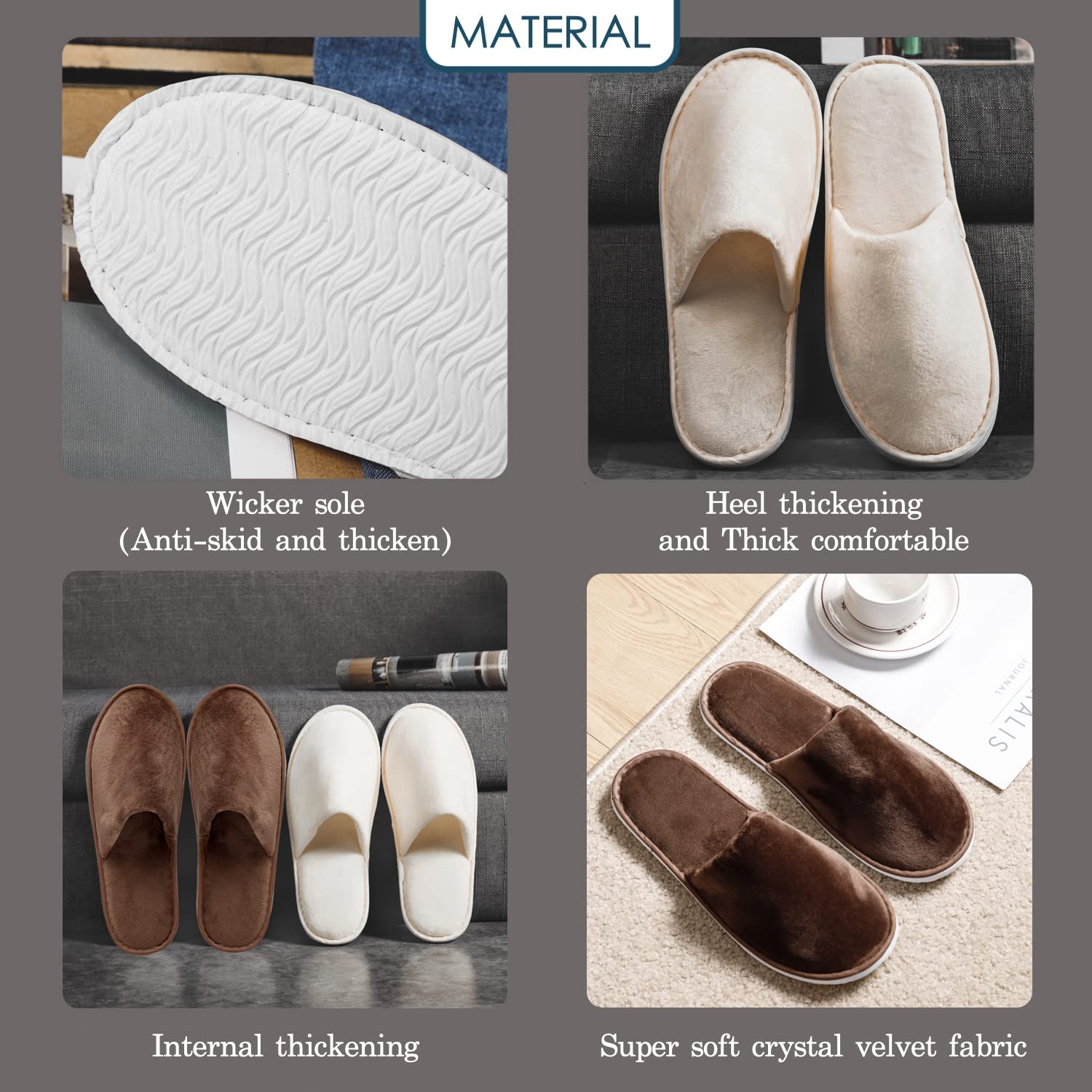 OSTADARRA spa slippers women's medium size fit and comfort.