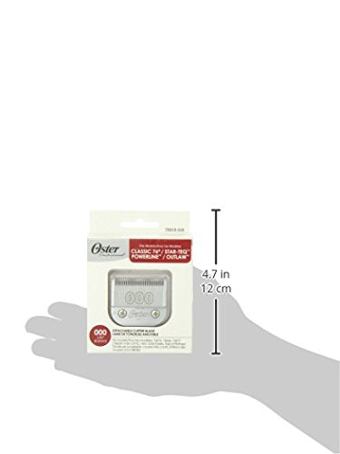 Oster detachable blade closeup demonstrates compatibility with models 76076, 76066, 76077.