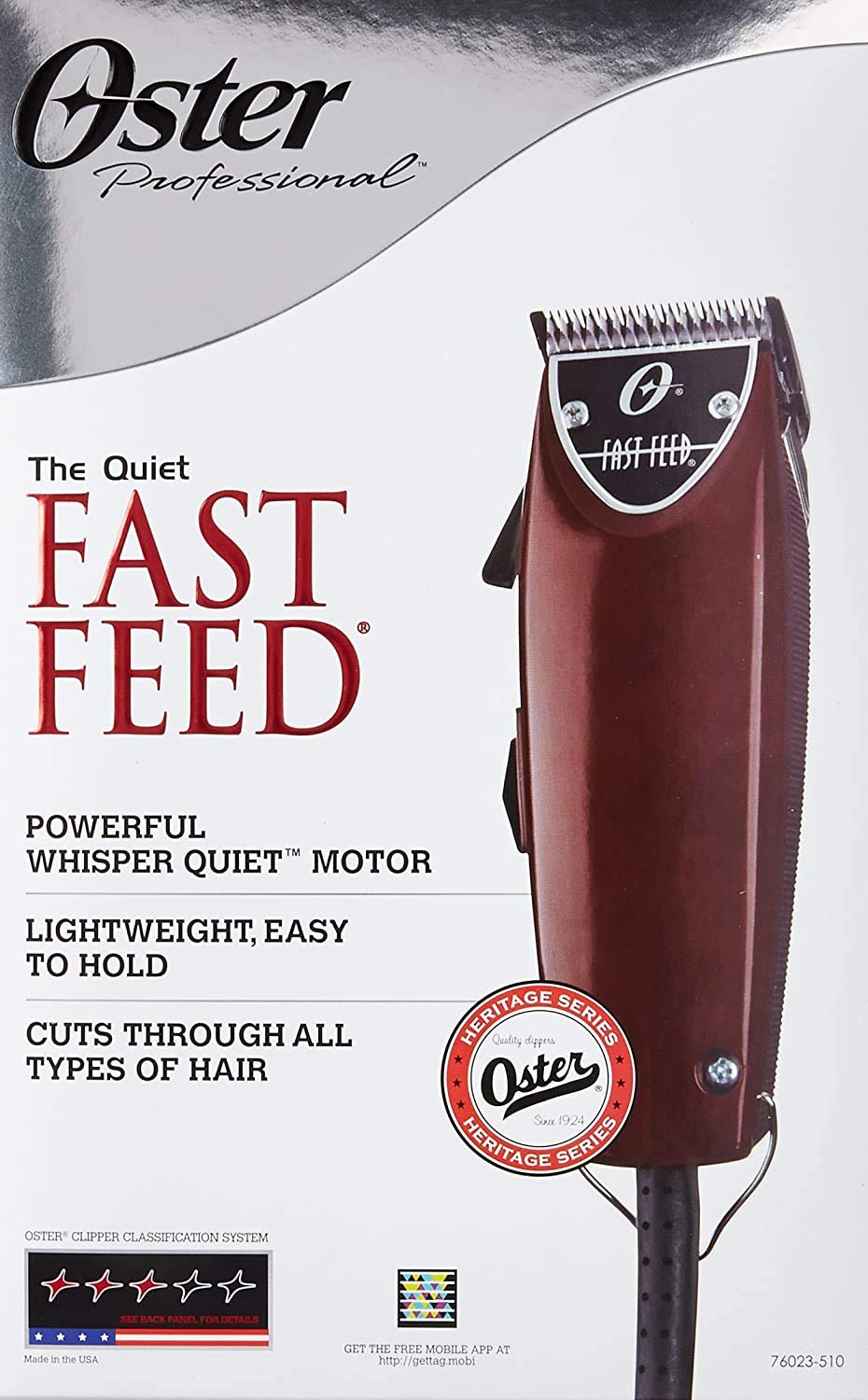 Oster lower blade design enabling smooth hair flow for fast, accurate cuts.