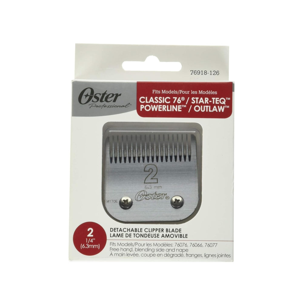Oster Professional Detachable Blade Size 2 closeup highlights precision cutting for professionals.