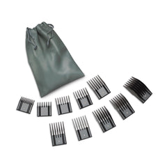 Oster Professional Universal Comb Pouch Set storage case keeps guards organized for quick grooming sessions.