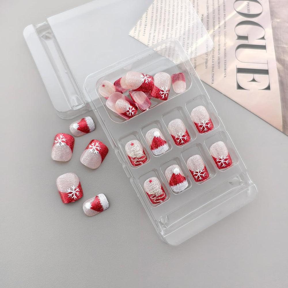 OSTTMA snowflake design nails highlighting fast, salon-like results at home.