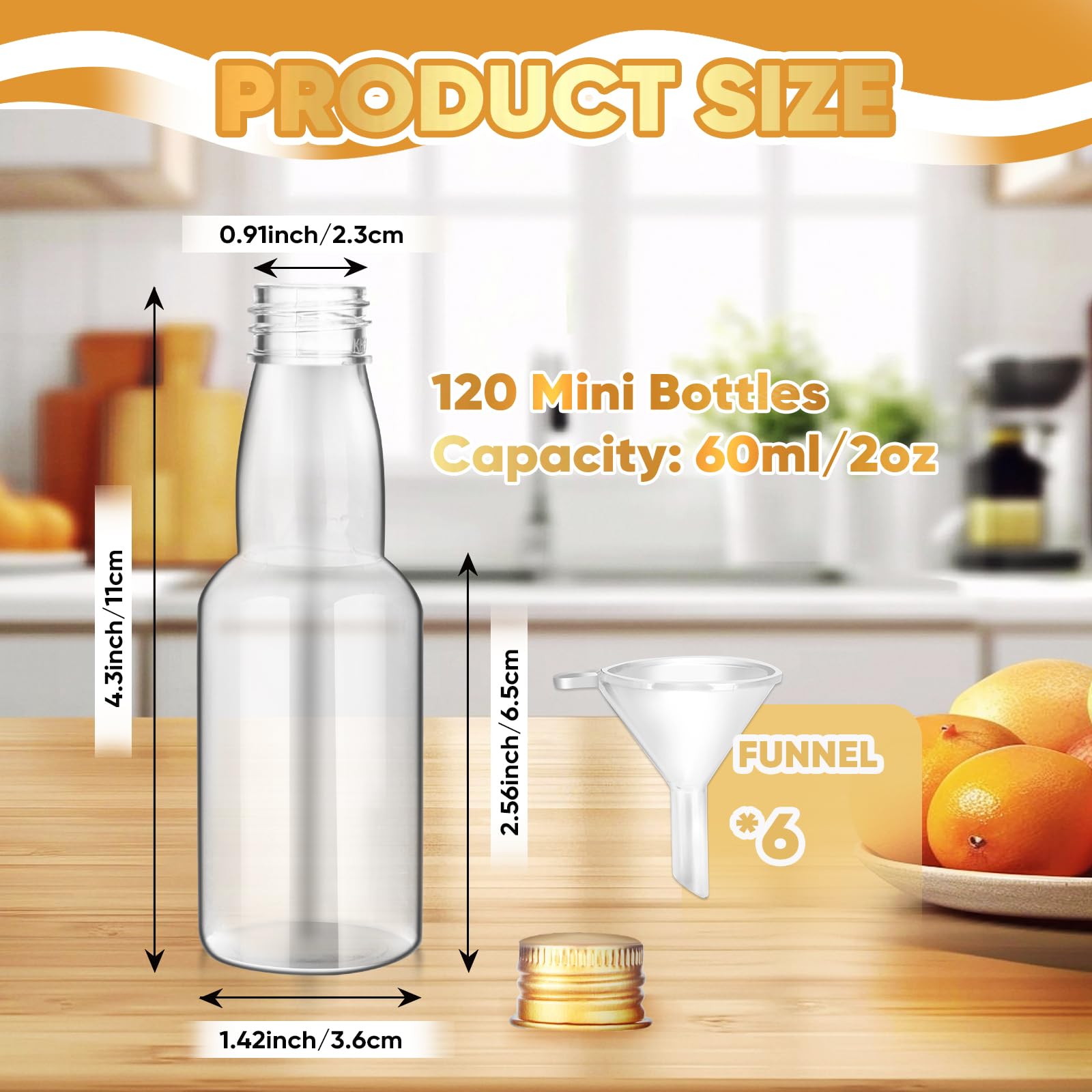 Otiamo 2 oz mini bottle with cap, perfect for portable spirits and tiny sauces.