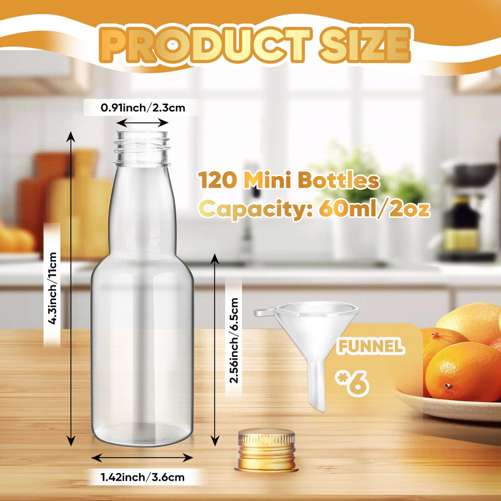 Otiamo 2 oz mini bottle with cap, perfect for portable spirits and tiny sauces.