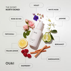 OUAI anti-frizz cream travel size pump enables easy, even distribution for smoother ends.