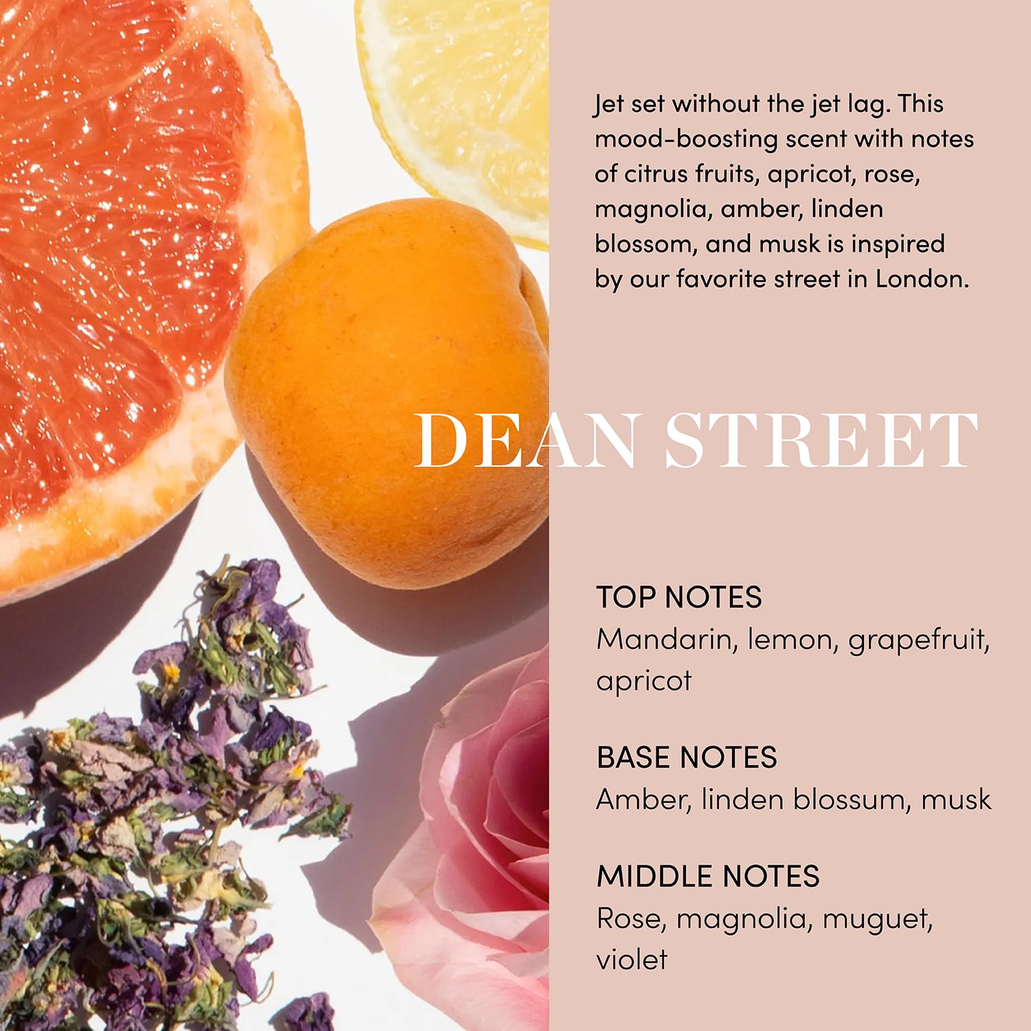 OUAI Body Cleanser Dean Street floral scent profile with magnolia citrus lavender