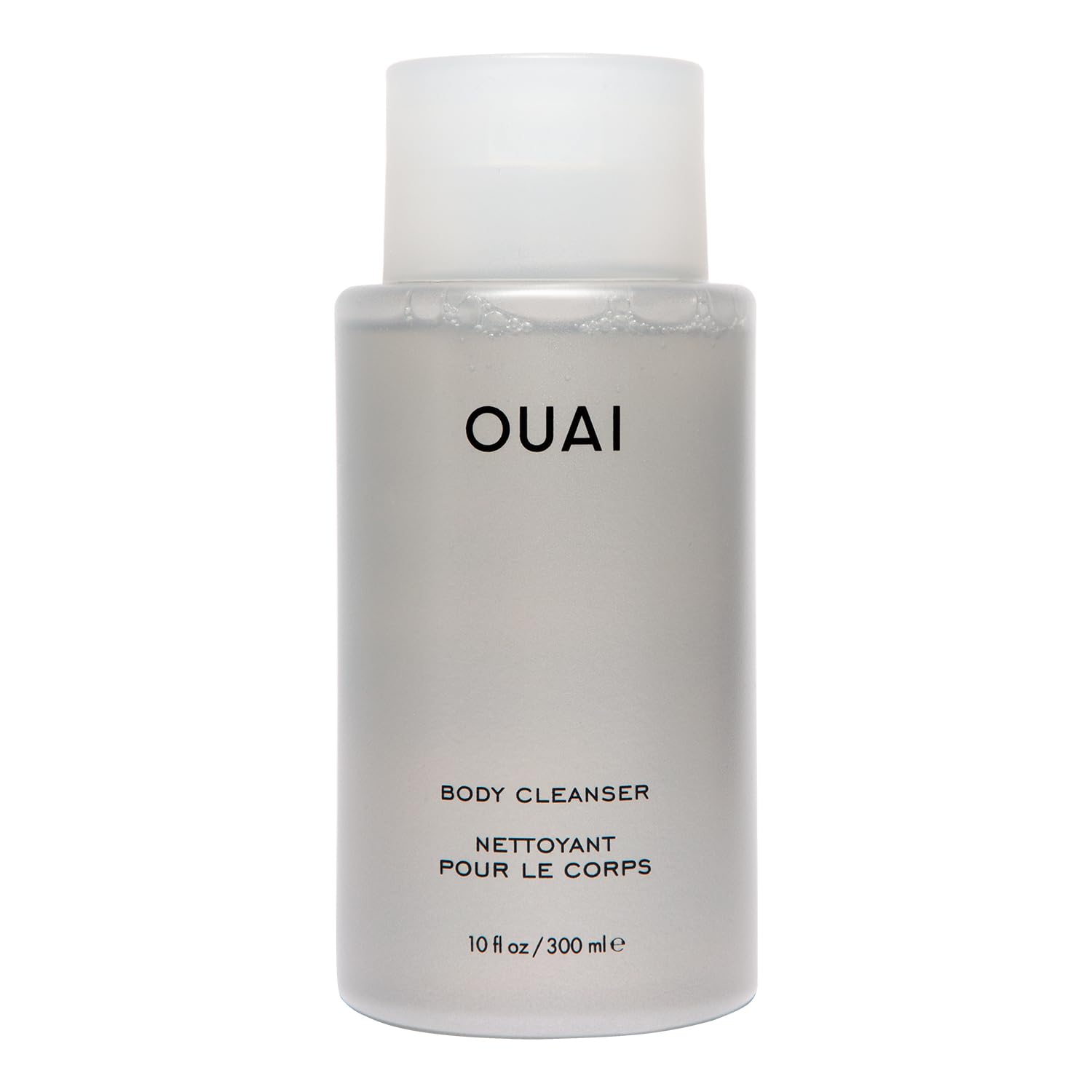 OUAI Body Cleanser Dean Street applying wash demonstrates softening skin routine