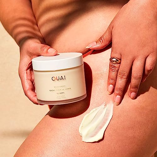 OUAI Body Cream St. Barts coconut oil shot suggests conditioning and softness.