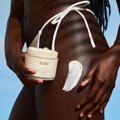 OUAI Body Creme cupuaçu butter detail suggests whipped, luxurious feel and enduring moisture.