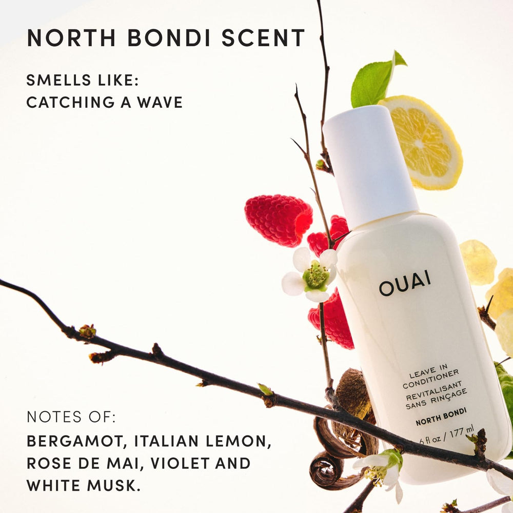 OUAI bottle on bathroom shelf staged for everyday routine convenience