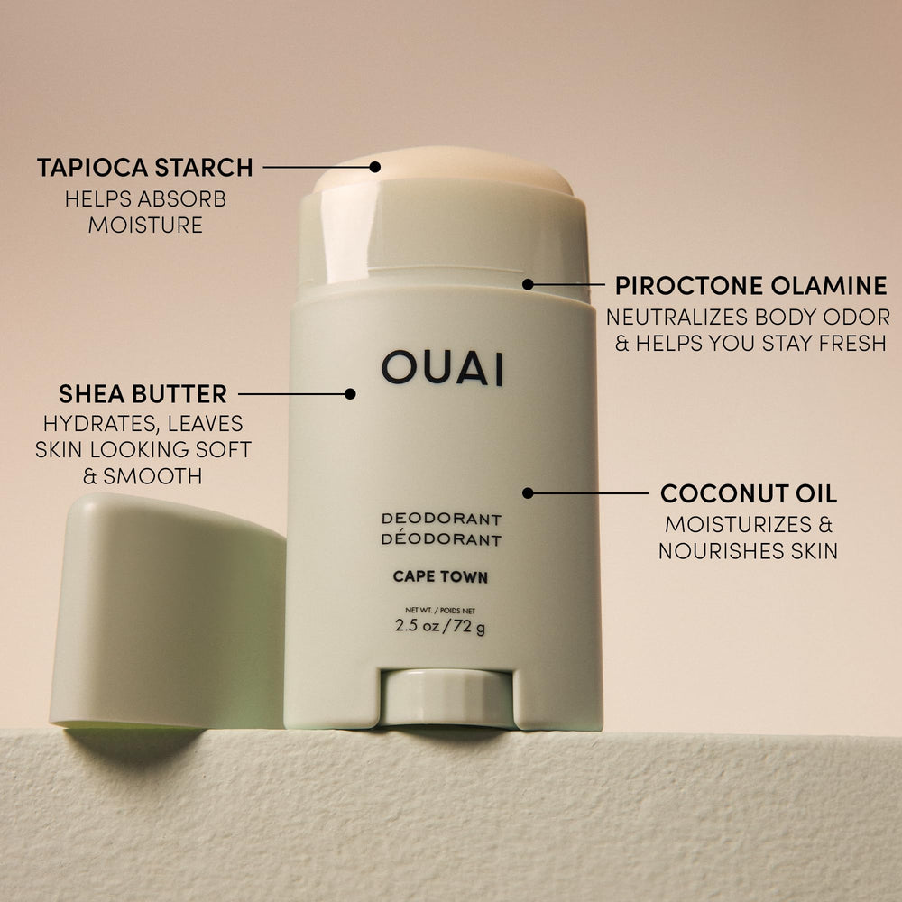 OUAI Cape Town daily routine collage suggests easy integration into mornings.