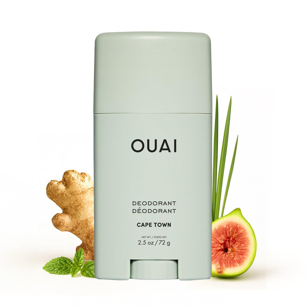 OUAI Cape Town deodorant tube demonstrates invisible application for all-day freshness.