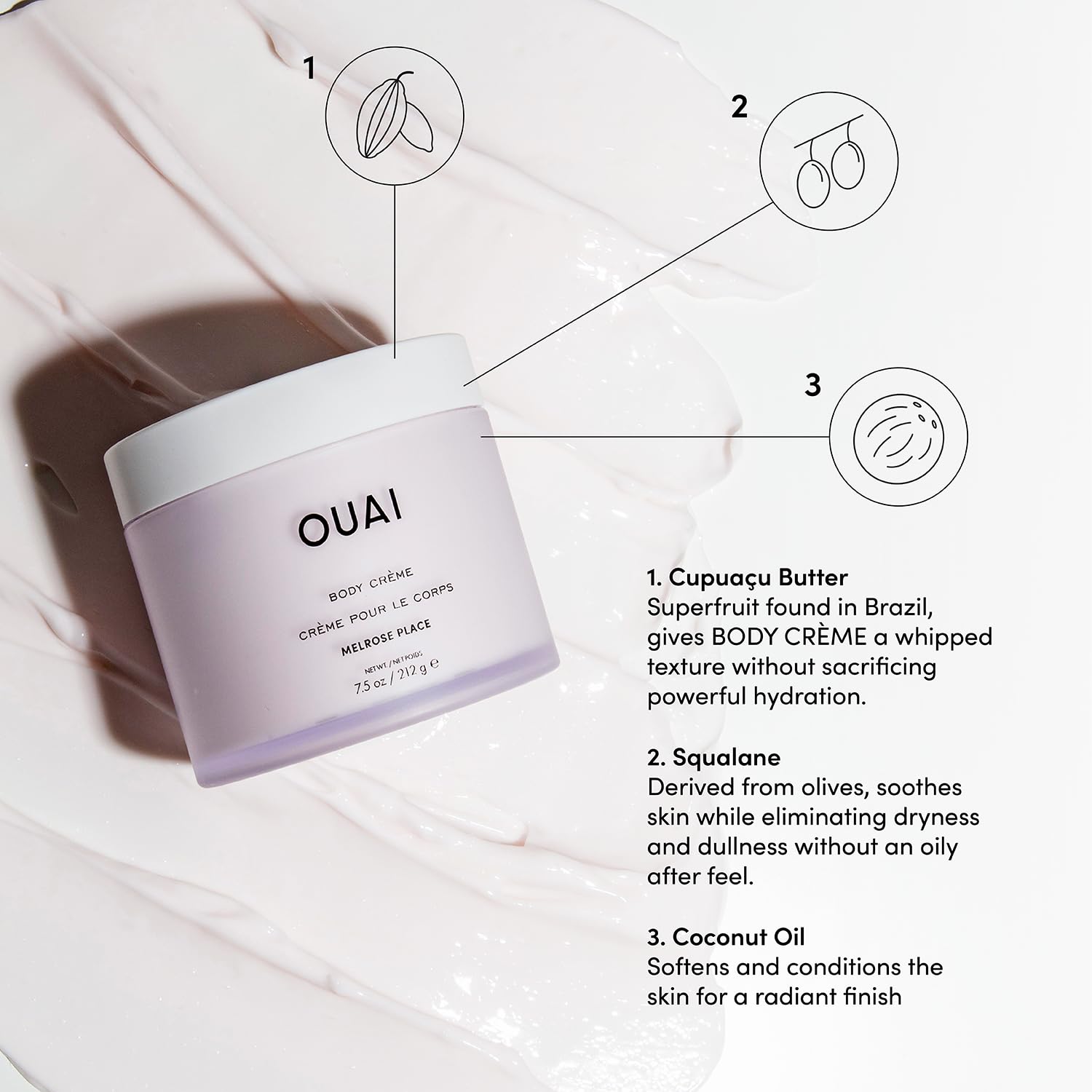 OUAI Coconut oil application demonstrates skin-softening and conditioning in use.