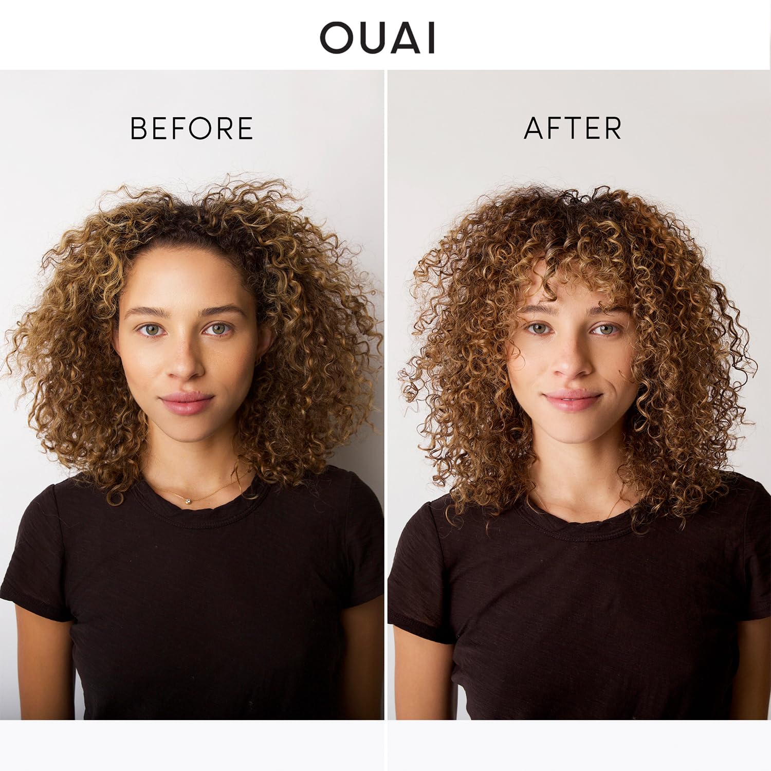 OUAI Curl Cream applied on wet hair for wash-and-go definition