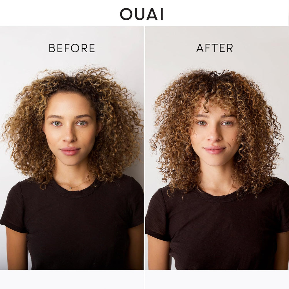 OUAI Curl Cream applied on wet hair for wash-and-go definition